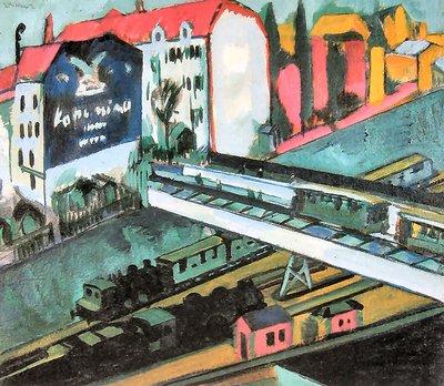 Tram and Train by Ernst Ludwig Kirchner